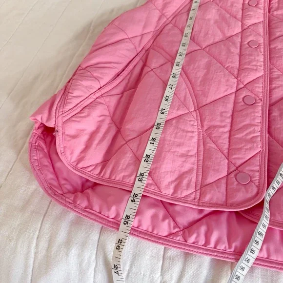 Women's Puffer Vest Hot Pink SMALL Lightweight Unbranded Snap Up - Picture 5 of 7